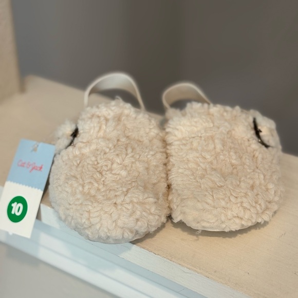 CAT & JACK Toddler Girls Mila Faux-Shearling Clog Loafer Slippers Ivory Sz 10C - Picture 6 of 9